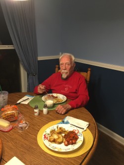 Dad's 85 - Couldn't get the camera to take the pic and he got tired of smiling :)