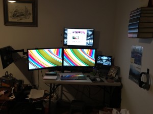 The new 27" mounted next to the other one and the 24" on top!!!!!!