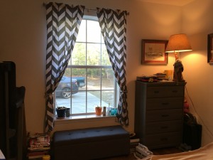 The new curtains, dresser, and bench :)