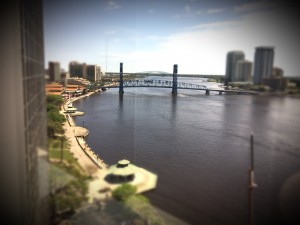 Looking towards the Main Street bridge