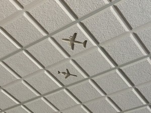 Ceiling tiles at the airport.