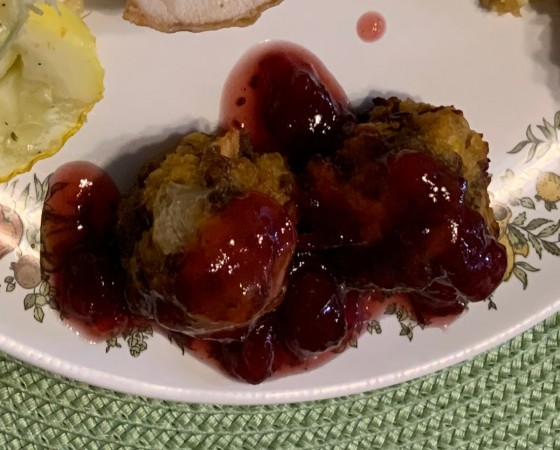 Yummy Sausage and Stuffing Balls w/Cranberry Dipping Sauce
